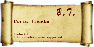 Boris Tivadar névjegykártya