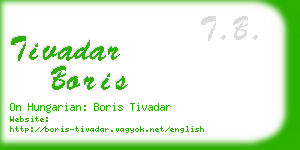 tivadar boris business card